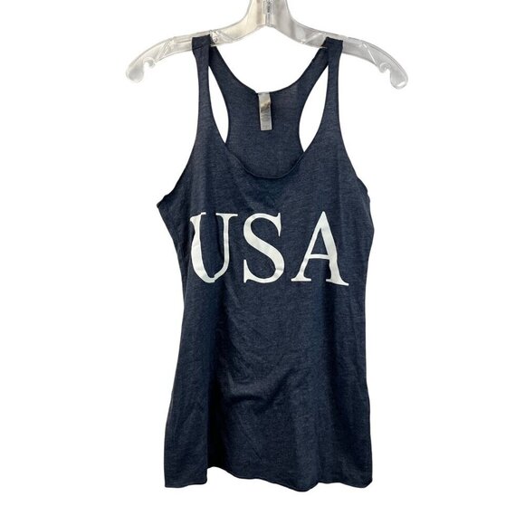 Next Level Apparel Women’s USA Scoop Neck Tank Top Blue Gray Size Small - Picture 1 of 8